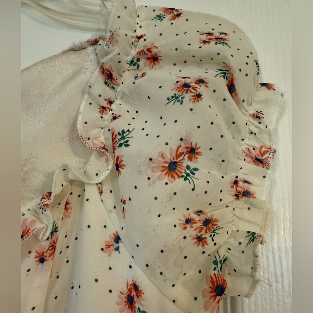 Nasty Gal Cream and Pink Floral Mini Dress size 4 - Picture 8 of 8